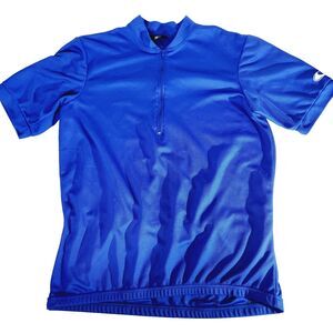 Canari Cycling Jersey Shirt Men Sz M Fitted 1/4 Zip Short Sleeve Breathable Blue